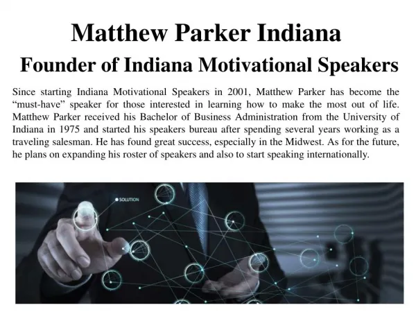 Matthew Parker Indiana-Founder of Indiana Motivational Speakers