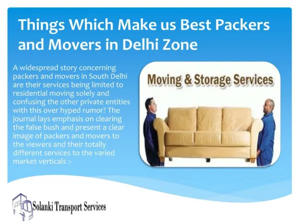 Things which make us best Packers and movers in Delhi Zone