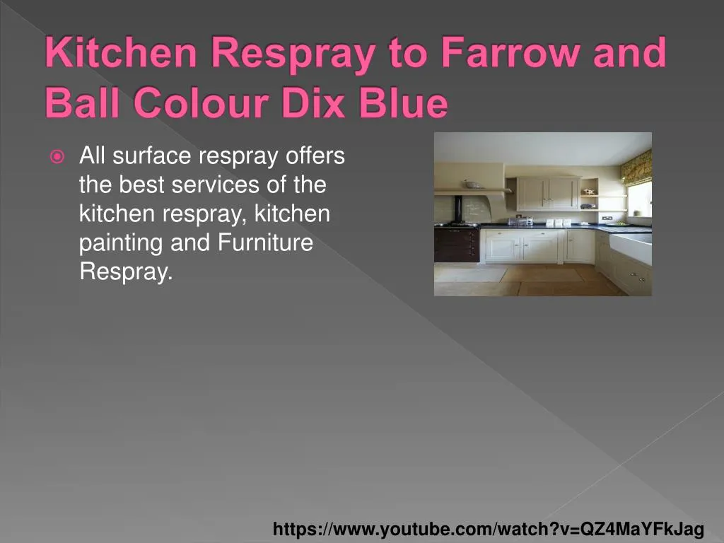 kitchen respray to f arrow and ball c olour dix blue