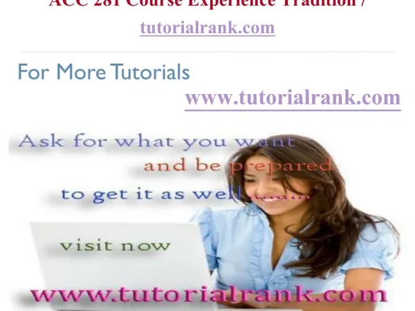 ACC 281 Course Experience Tradition tutorialrank.com
