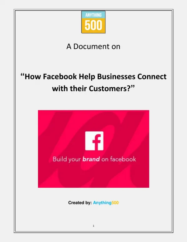 How Facebook Help Businesses Connect with their Customers?