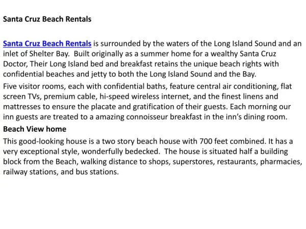 Santa Cruz Vacation Rentals