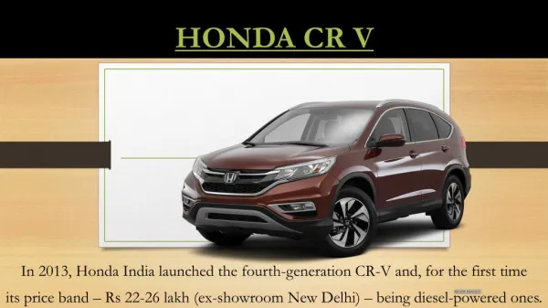 Honda CRV Price in India, Review, Pics, Specs & Mileage