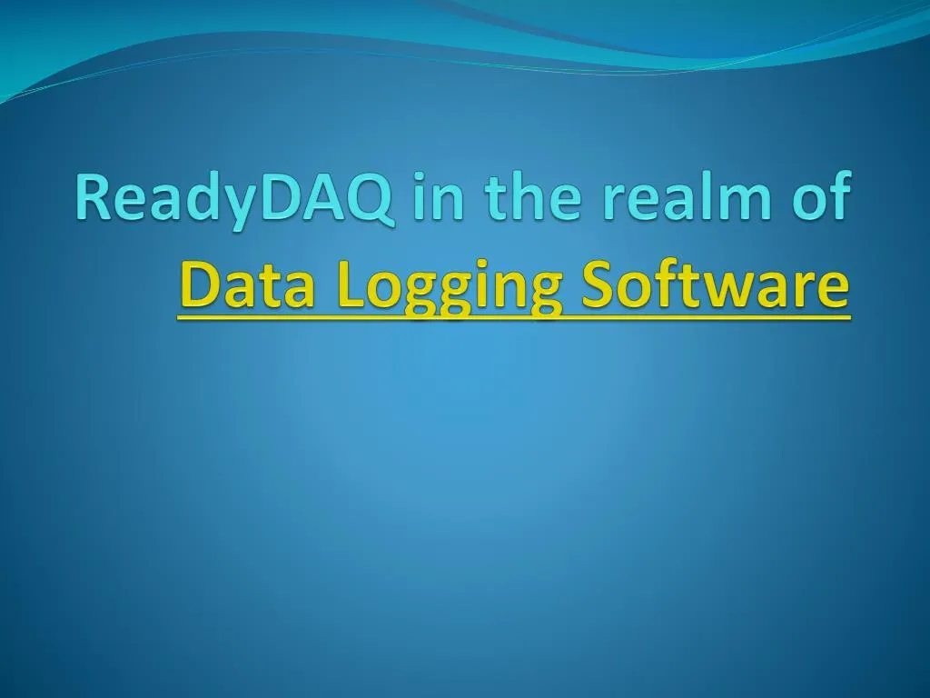 readydaq in the realm of data logging software