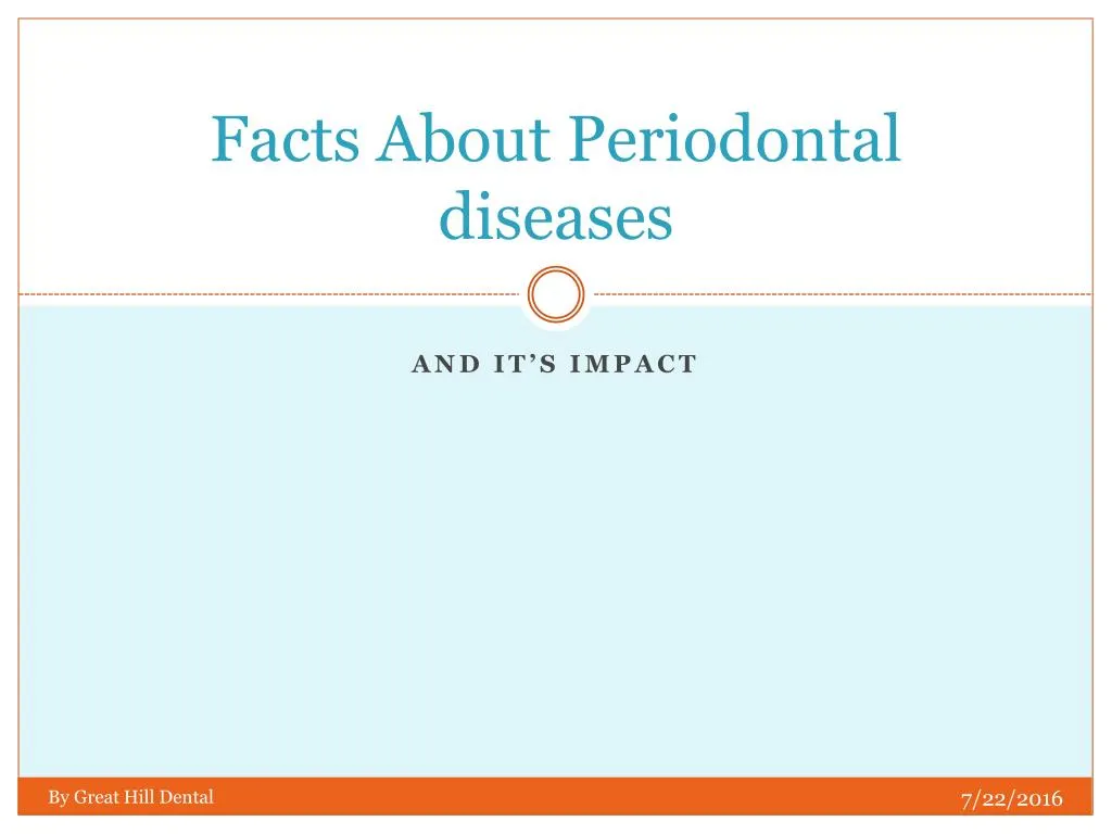 facts about periodontal diseases