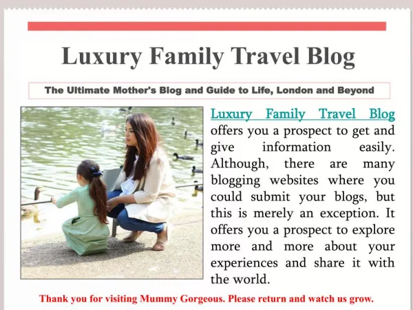 Luxury Family Travel Blog - Mummy Bloggers - UK