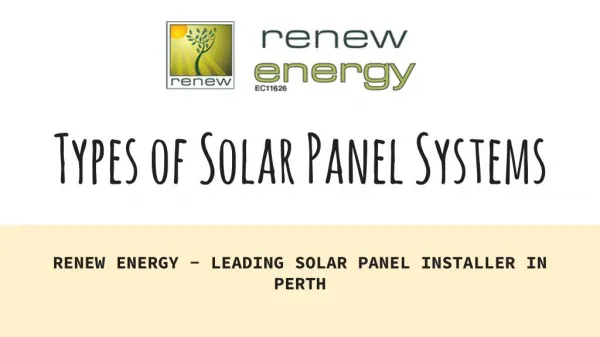 Different Types of Solar Panel Systems