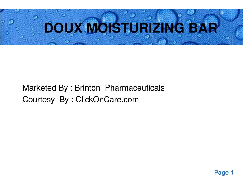 doux moisturizing bar