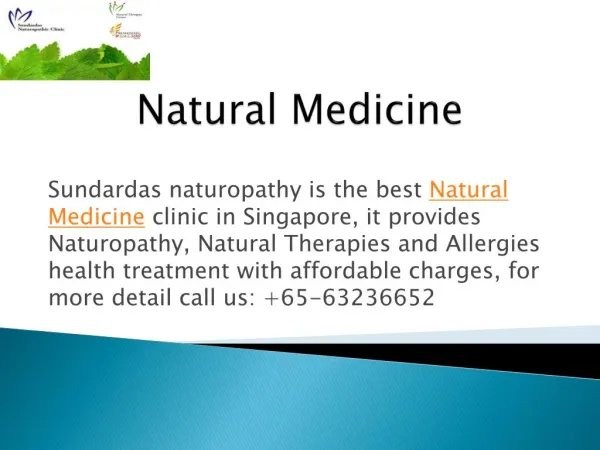 Natural Medicine Clinic in Singapore