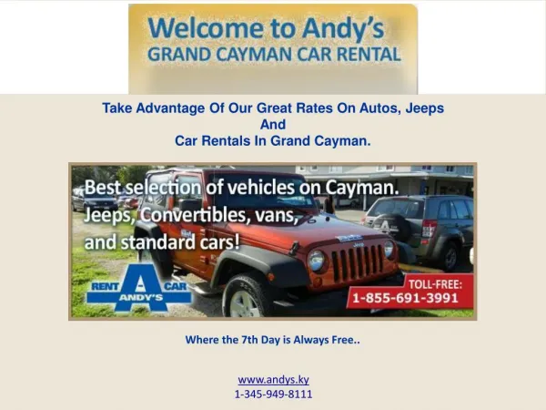 Get Around the Cayman Islands with a Reliable Car Rental Service