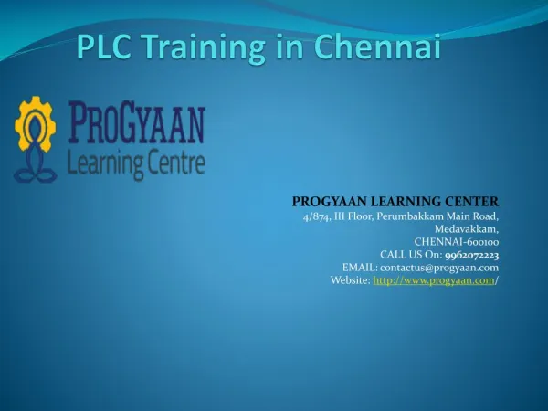PLC Training in Chennai | Progyaan