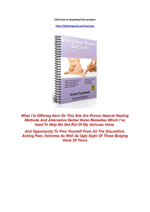 Varicose Veins Secrets Review - Worthy or Scam? - PDF Book Download