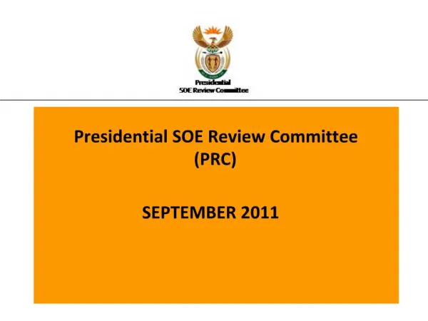Presidential SOE Review Committee PRC