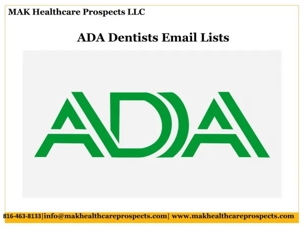 ADA Dentists Email Lists