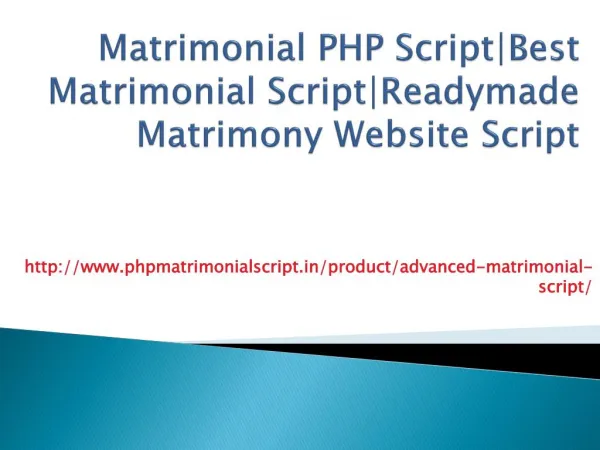 Matrimonial PHP Script|Best Matrimonial Script|Readymade Matrimony Website Script