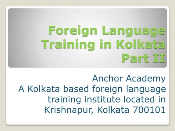 Foreign Language Training Institute Kolkata
