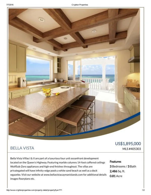 Bella Vista Villas Residential Property For Sale In Cayman Islands