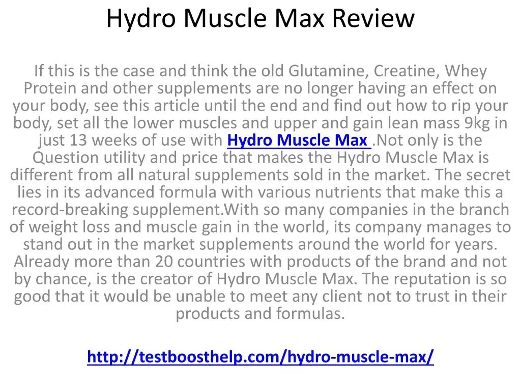 hydro muscle max review