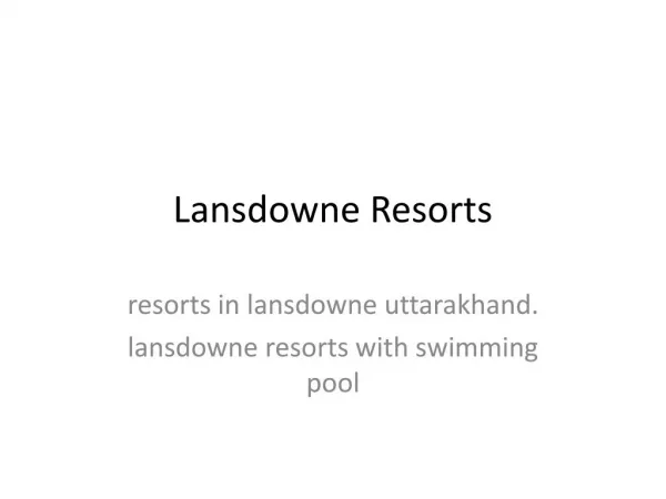 Lansdowne Hotels