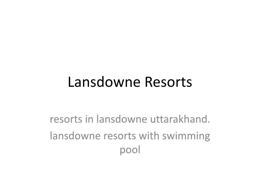 lansdowne resorts