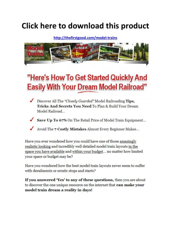 Model Trains For Beginners Review - Scam or Legit - PDF eBook Download