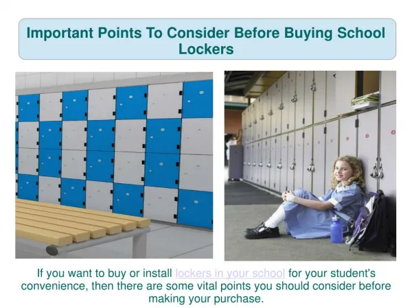 Important Points To Consider Before Buying School Lockers