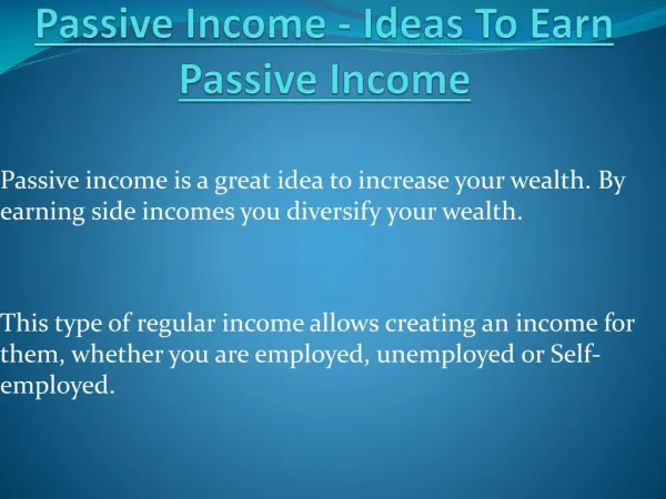 Best Ways To Get Passive Income