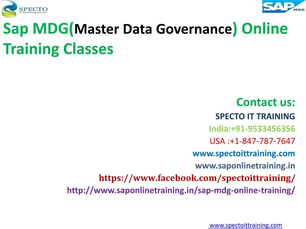 s ap mdg master data governance o nline training classes