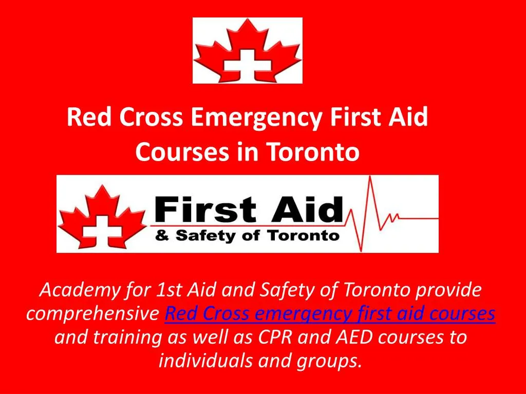 red cross emergency first aid courses in toronto