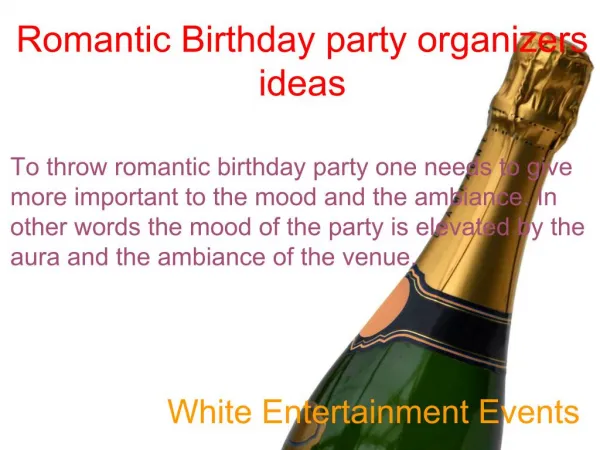 Romantic Birthday party organizers ideas