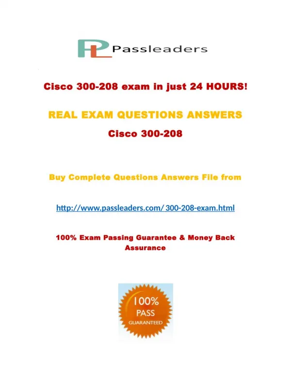 Passleader 300-208 Study Guide