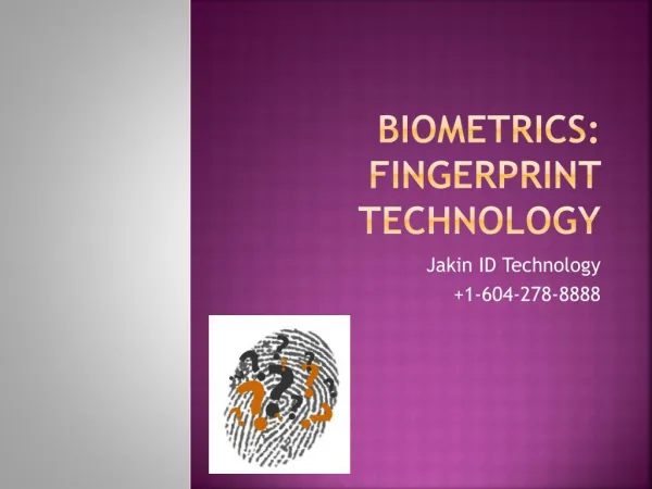 Biometrics Fingerprint Devices