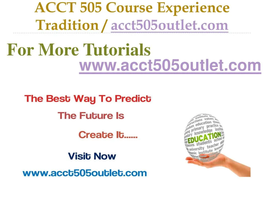 acct 505 course experience tradition acct505outlet com