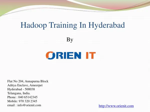 Best Hadoop training in hyderabad