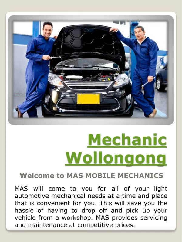 Mobile Mechanic Wollongong