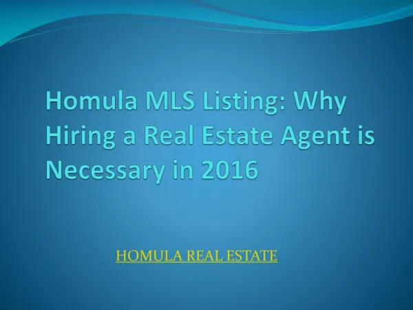 Why Hiring a Real Estate Agent is Necessary in 2016