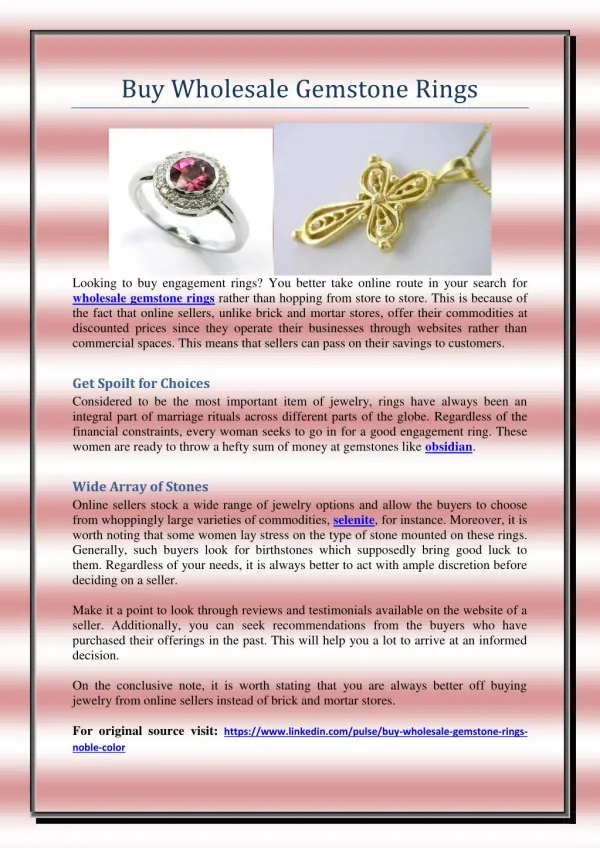 Buy Wholesale Gemstone Rings