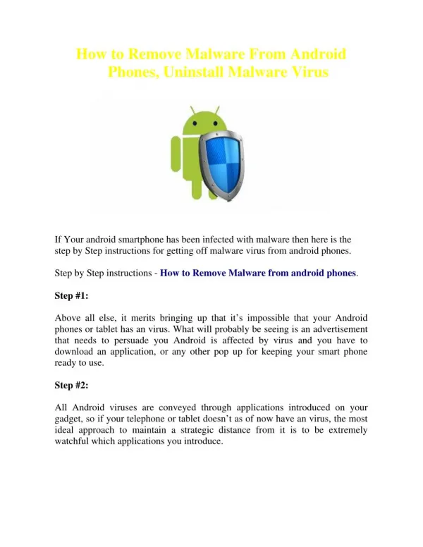 How to Remove Malware From Android Phones, Uninstall Malware Virus