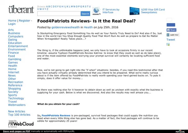 Food4Patriots Could Conserve Your Life In The Future