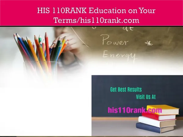 HIS 110RANK Education on Your Terms/his110rank.com