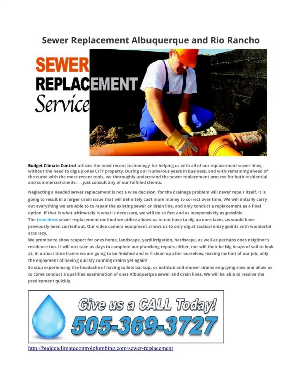 Sewer Replacement Albuquerque