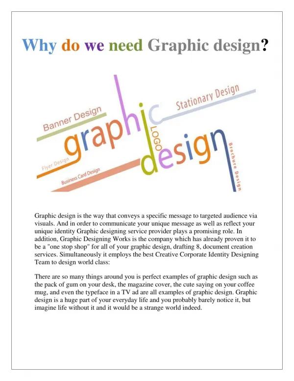 Why do we need Graphic design ?