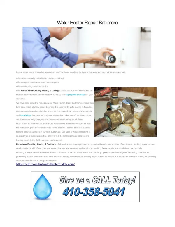 Water Heater Repair Baltimore