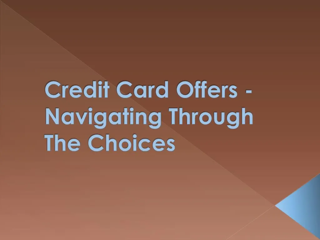 credit card offers navigating through the choices