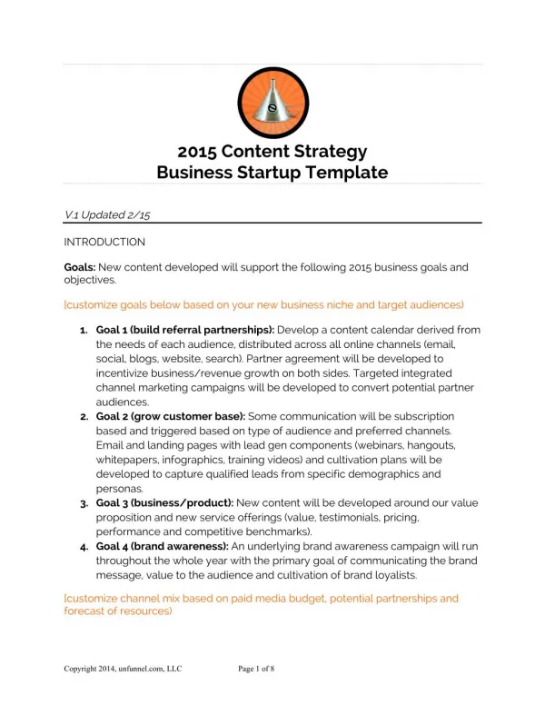 Content Strategy Template for Startups in 2015
