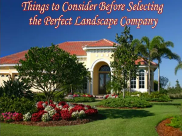 Points to remember while choosing perfect landscape company