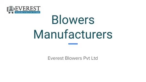 Blowers Manufacturers