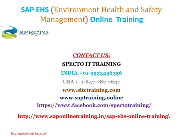 SAP EHS online training | SAP EHS fastrack online training classes in usa,uk,canada