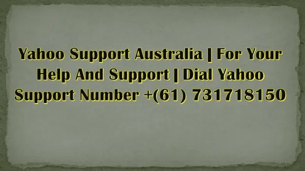 Why Yahoo Customers Need Yahoo Support Australia Number?