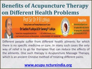 Benefits of Acupuncture - slide 1